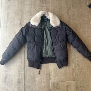 Filson Brown Jacket with Cream Fur Collar